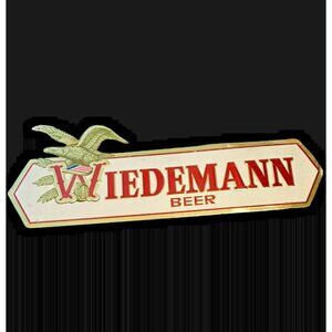 Vtg Wiedemann Beer Gold Red Foil over Cardboard Advertising Sign 29"x10" EAGLE